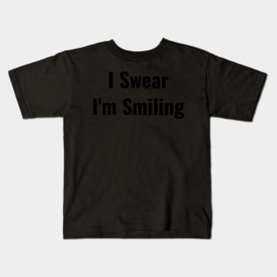 Funny I Swear I'm Smiling Social Distancing Mask Facemask Kids T-Shirt